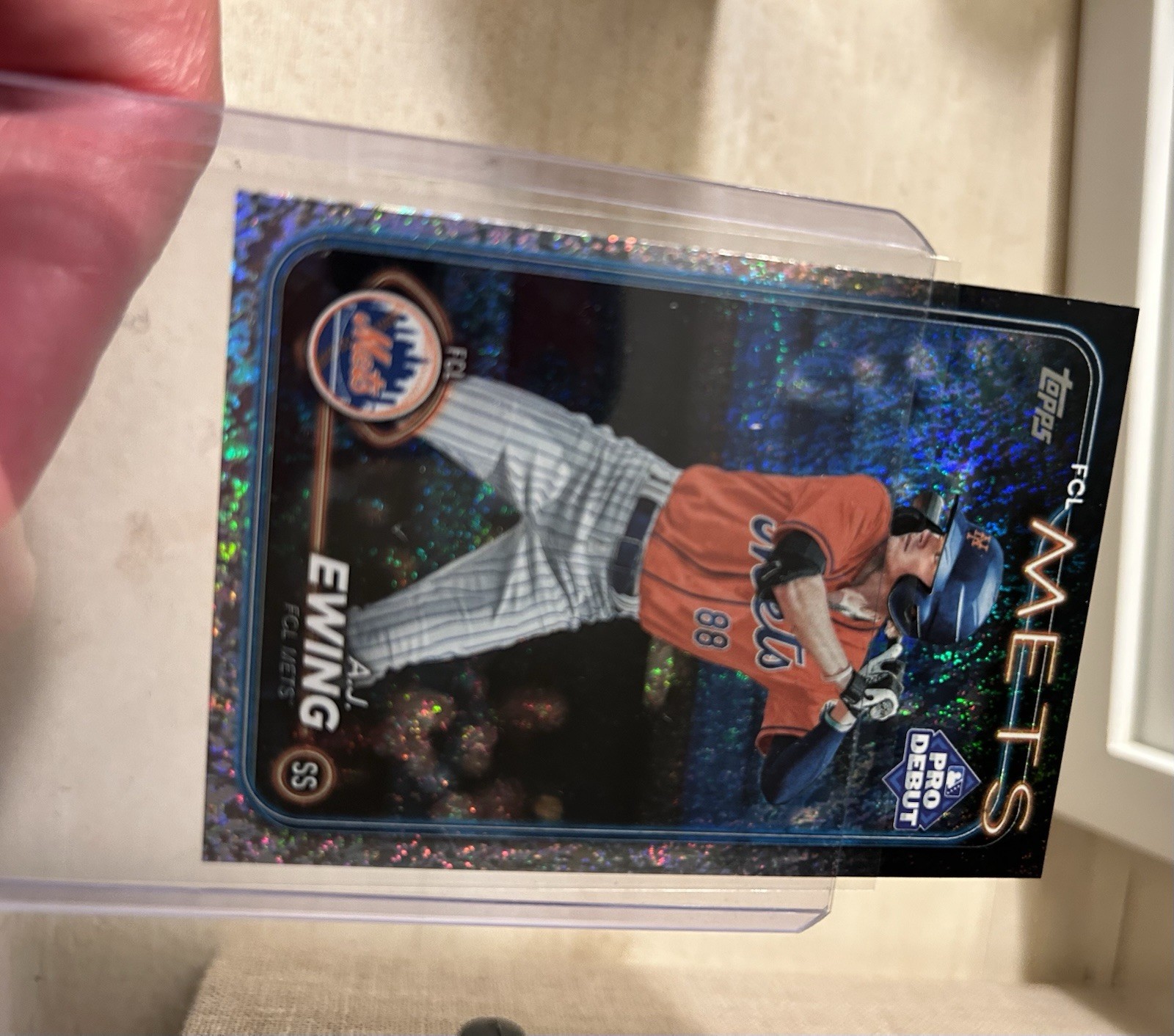 AJ Ewing SPARKLE FOIL 2024 Topps Pro Debut PD-48 FOUR/175 METS Non Auto NM-MT