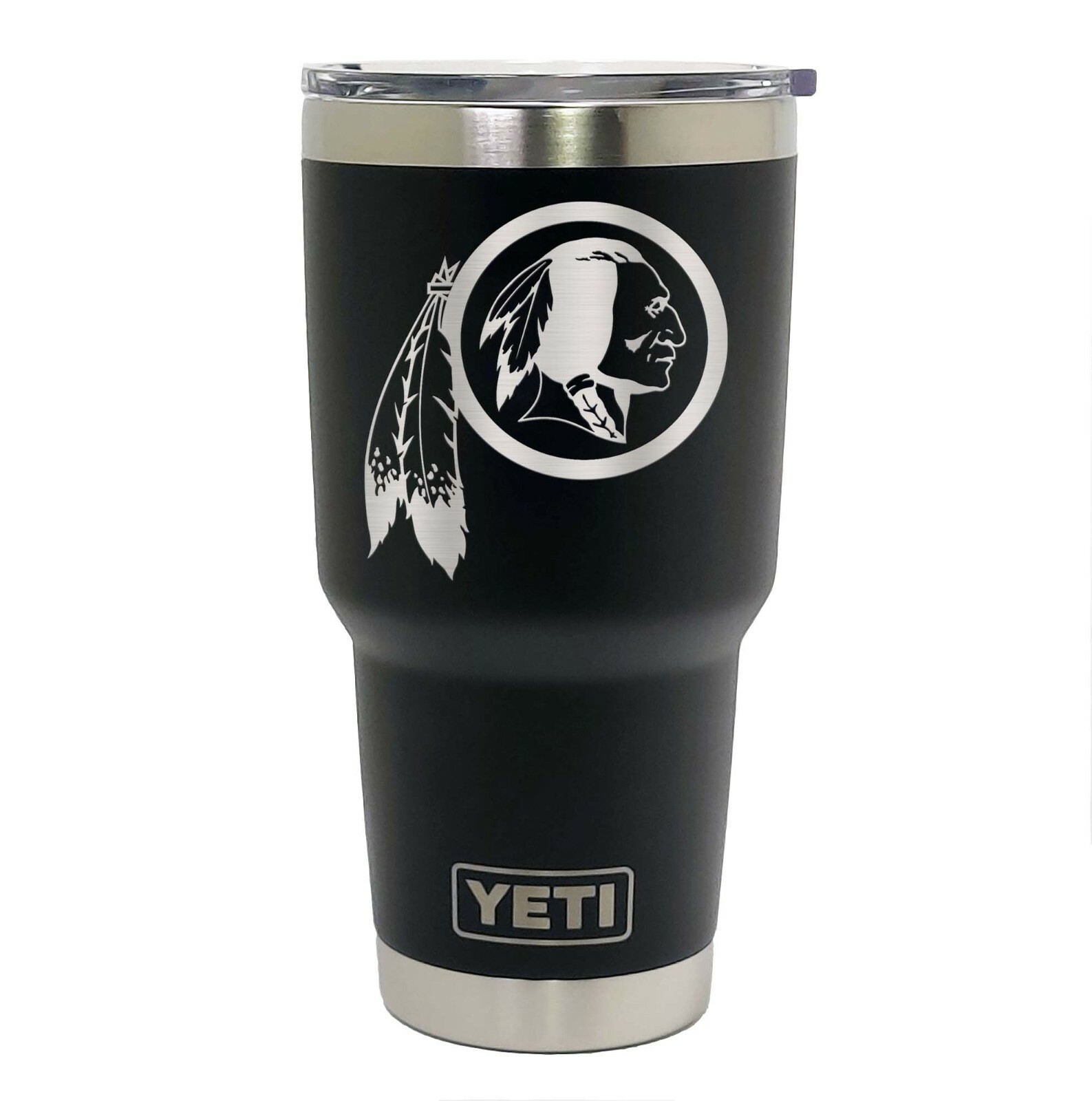 Washington Redskins YETI Laser Engraved Colster, 20 or 30 oz Black Tumbler