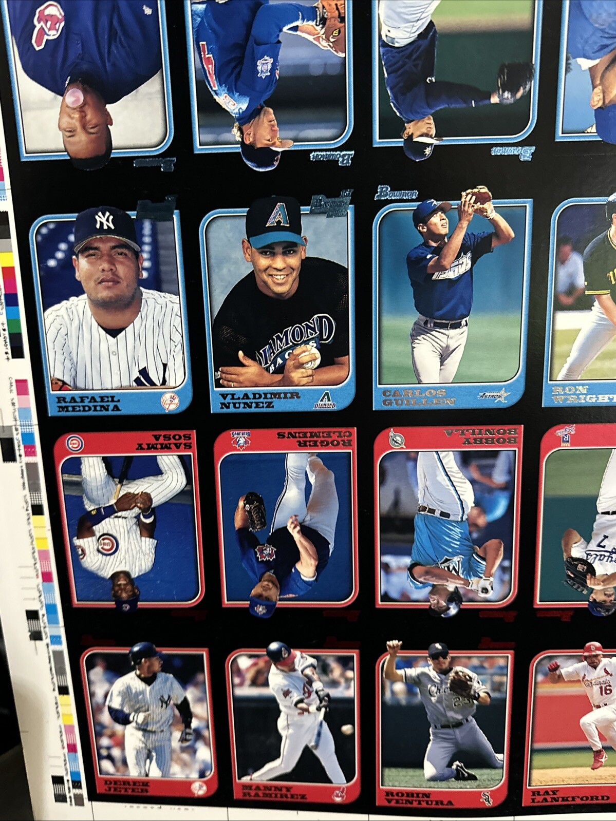 1997 Bowman Baseball Uncut Sheet Adrian Beltre RC Tatis Jeter Ripken MLB Stars
