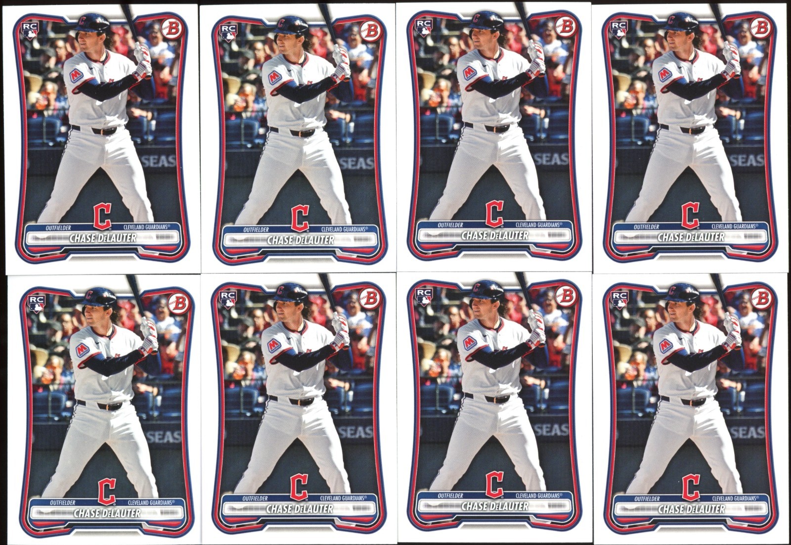 Chase DeLauter 2026 Bowman #37 Rookie Card – 8 Card Lot