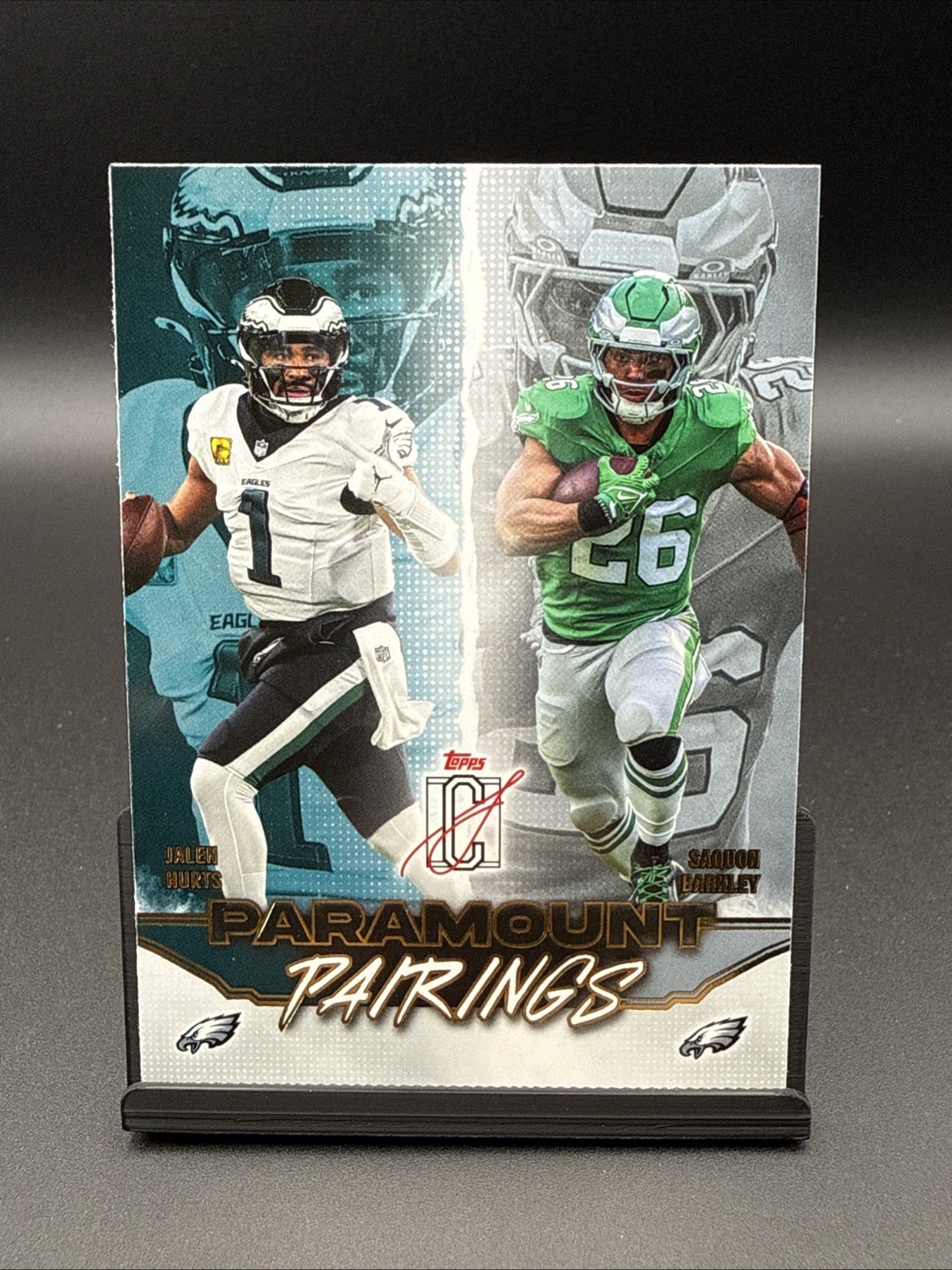 2025 Topps Signature Class Eagles Paramount Pairings Jalen Hurts Saquon Barkley