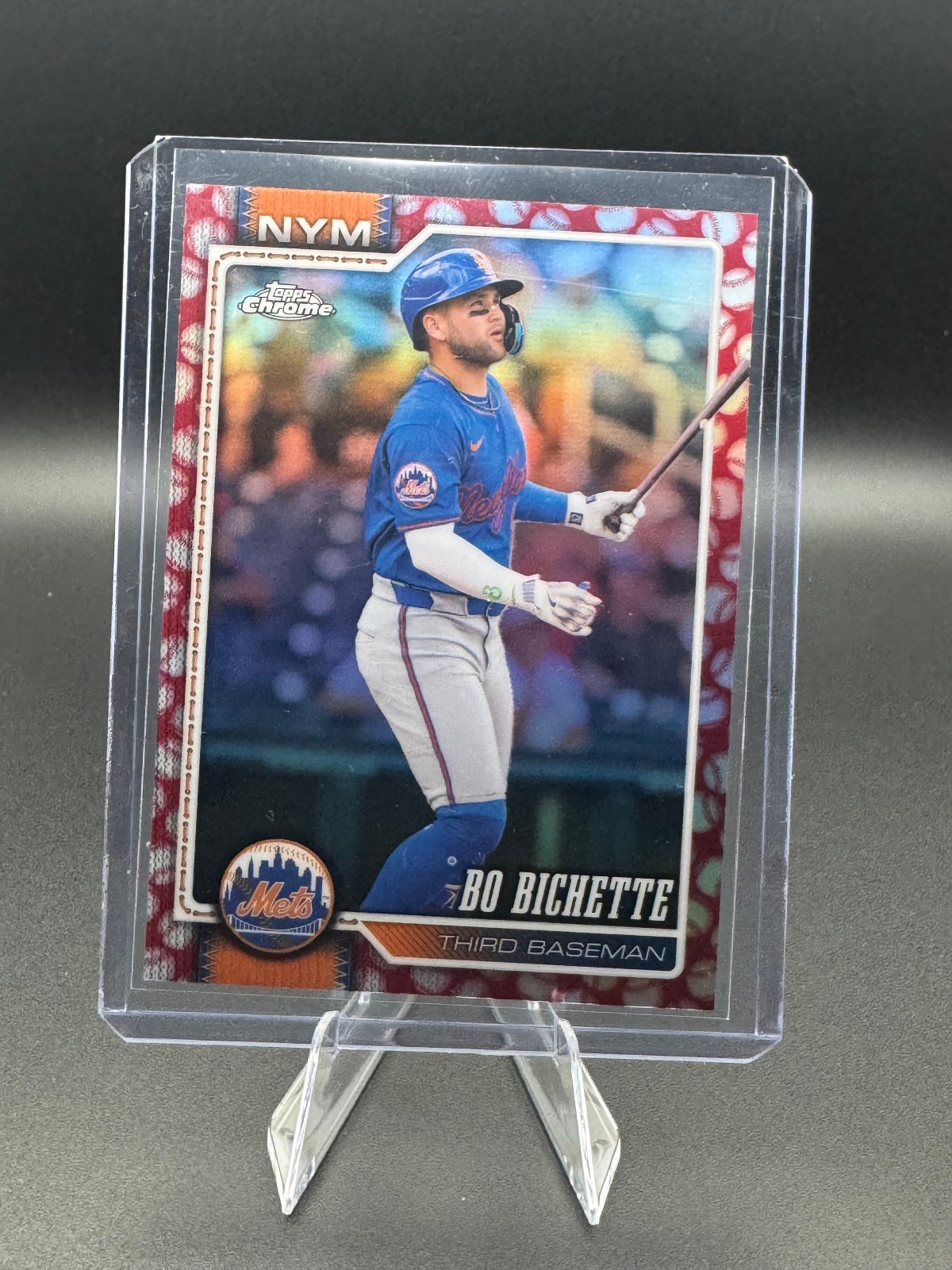 Bo Bichette 2026 Topps Chrome #109 Baseball Seams Refractor New York Mets
