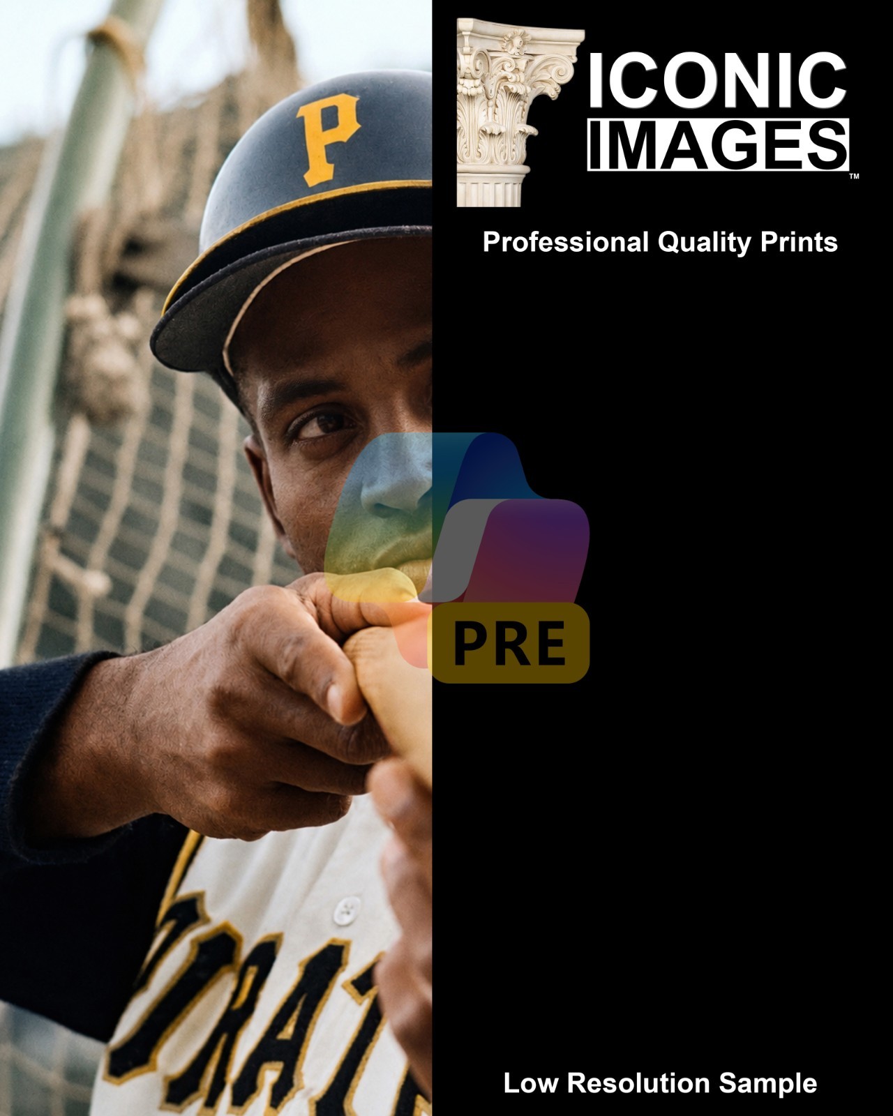 ROBERTO CLEMENTE PITTSBURGH PIRATES 16X20 METALLIC PHOTO POSTER