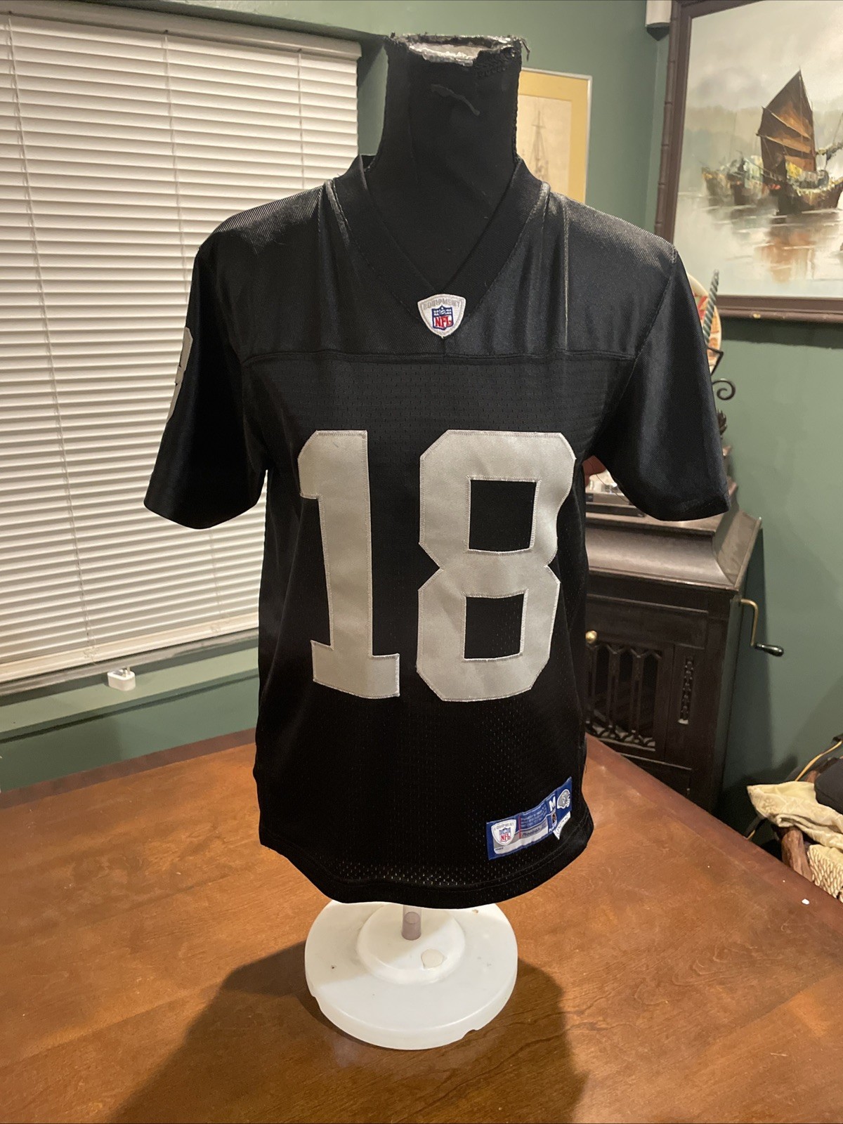 Vintage Randy Moss #18 Oakland Raiders Reebok Jersey Stitched Youth Medium 10/12