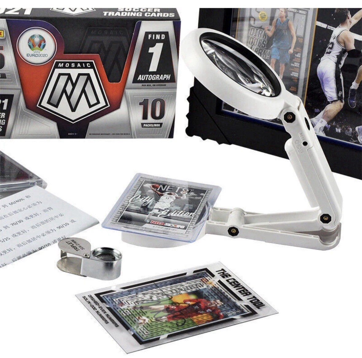 Sports/Pokemon Grading Kit Centering Tool w/ 30X Magnifying Glass & LED SGC PSA