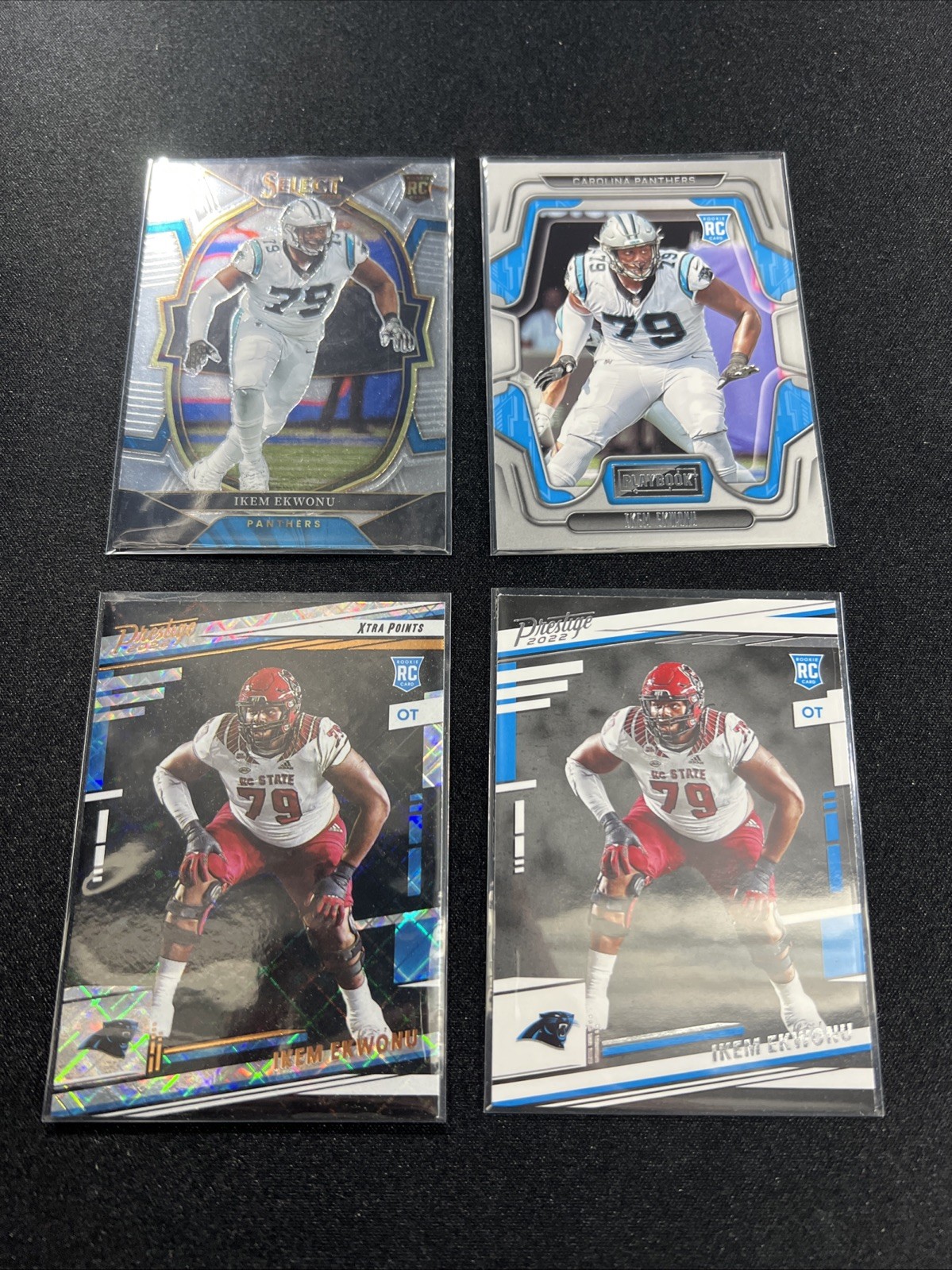 2022 Ikem Ekwonu (4) Rookie Card Lot Panini NFL Carolina Panthers (F372)