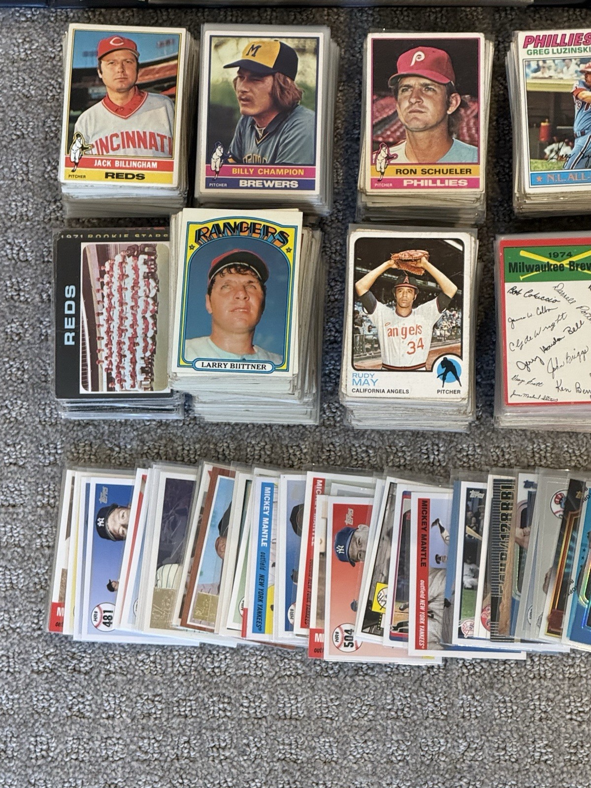 Vintage 1970s Topps Baseball Lot of Mystery Packs Mantle, Mays, Aaron, Yaz, Rose