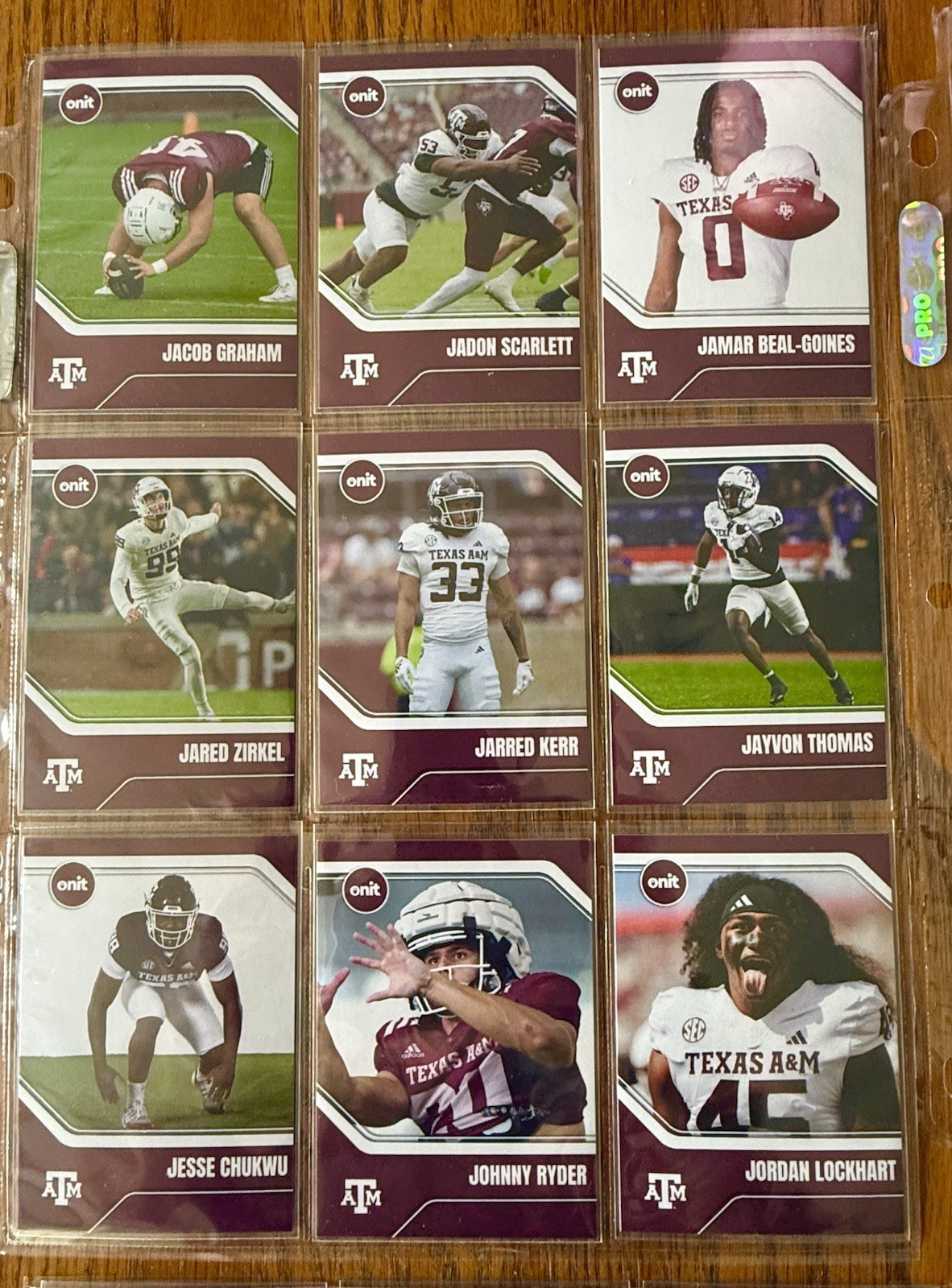 2025 ONIT Texas A&M Aggies Football Complete Base Set – 106 Players + Bonus