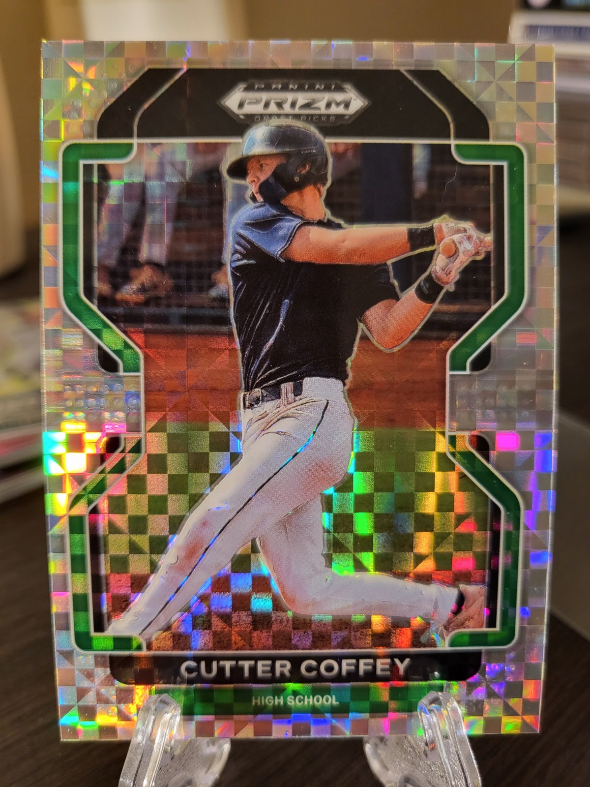 2022 Panini Prizm Draft Picks Power Plaid /35 Cutter Coffey RC #PDP41 Blue Jays