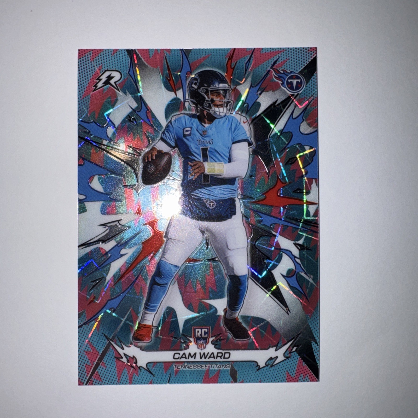 2025 Topps Resurgence Rookie Cam Ward Pink & Blue Lazer Refractor (RC) Titans