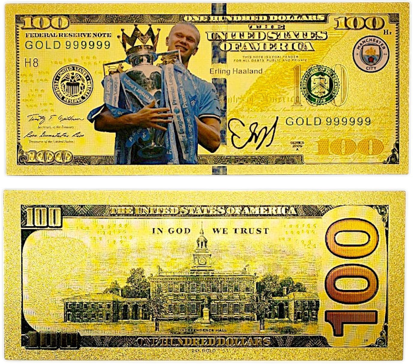 Erling Haaland 24K Gold Plated PVC Collectible Banknote – Limited Edition