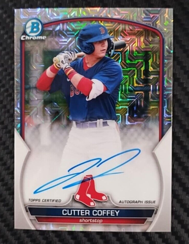 2023 Bowman Chrome Cutter Coffey Mojo Refractor On card Auto Rookie RED SOX MINT