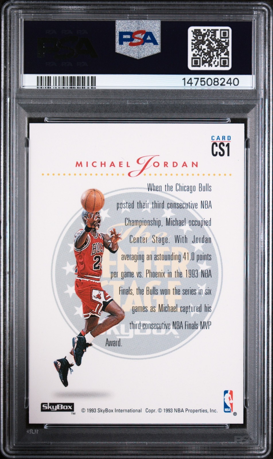🔥1993 Skybox Premium – MICHAEL JORDAN #CS1 [PSA 7]