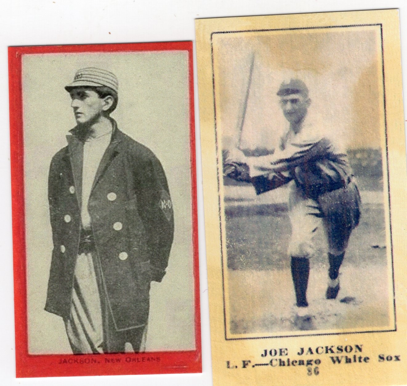Joe Jackson Lot 2 Licensed Reprints 1910 Old Mill Cigarettes/1915 Sporting News