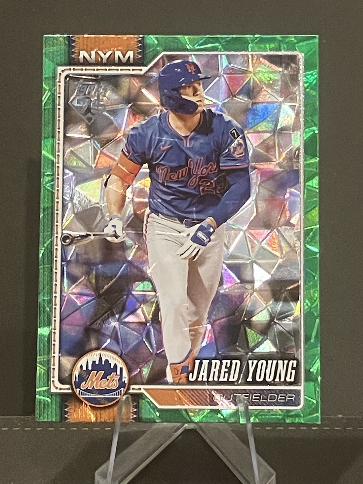 2026 Topps Series 2 Jared Young Green Diamante Foil Refractor /99 SP #699 METS