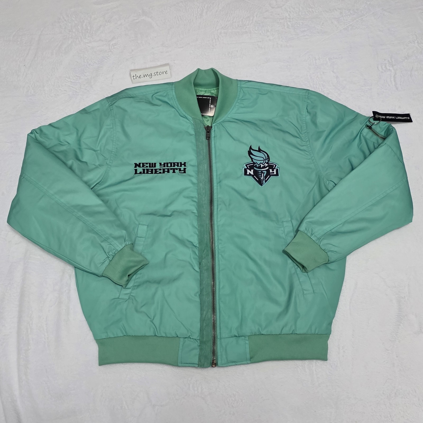 FISLL New York Liberty Bomber Flight Jacket Coat Teal Men’s Sz Small NWT