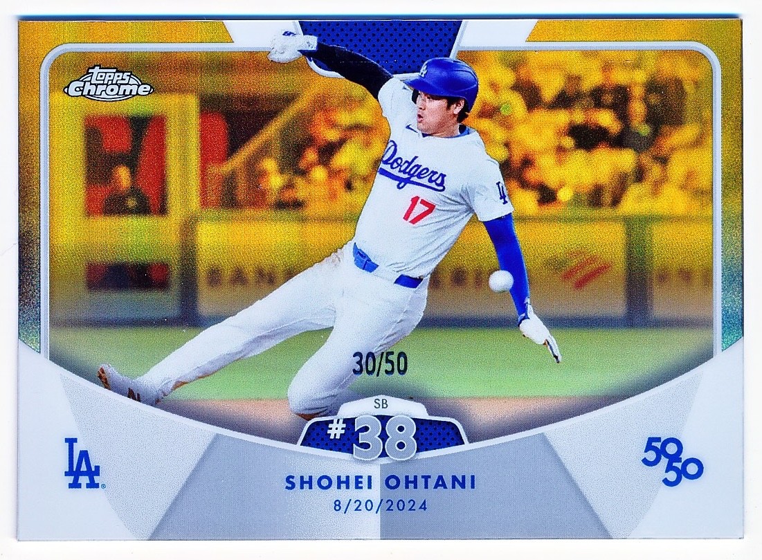 2024 Topps Shohei Ohtani 50/50 SB 38 Chrome Gold Refractor #77 (xx/50) – QTY
