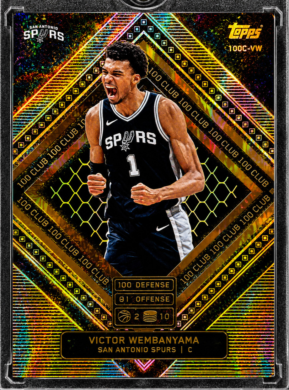 VICTOR WEMBANYAMA BLACK GOLD REFRACTOR Prizm Holo SP Insert Rare Spurs