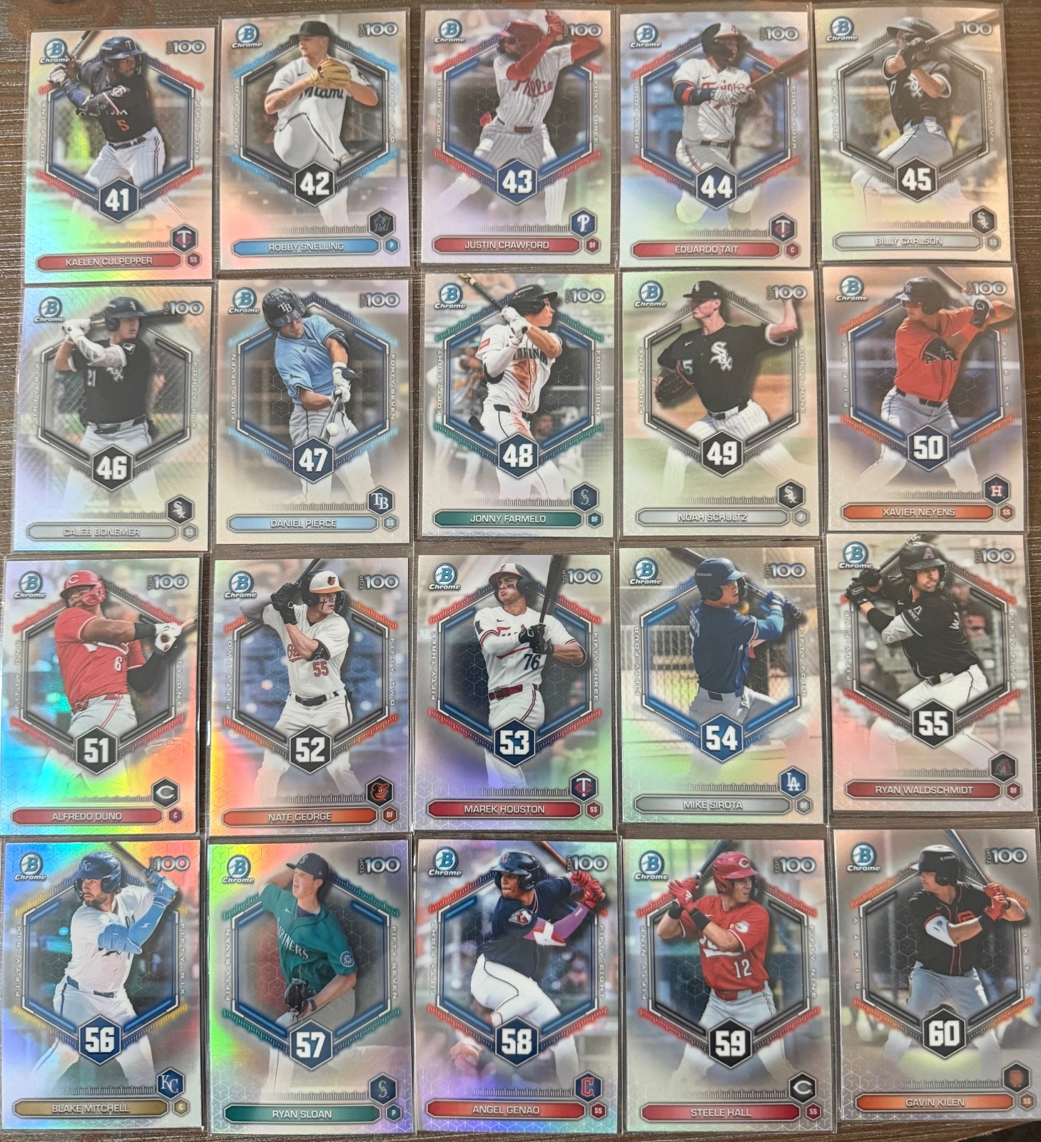 2026 Bowman Chrome Top 100 Complete Set #BTP 1-100