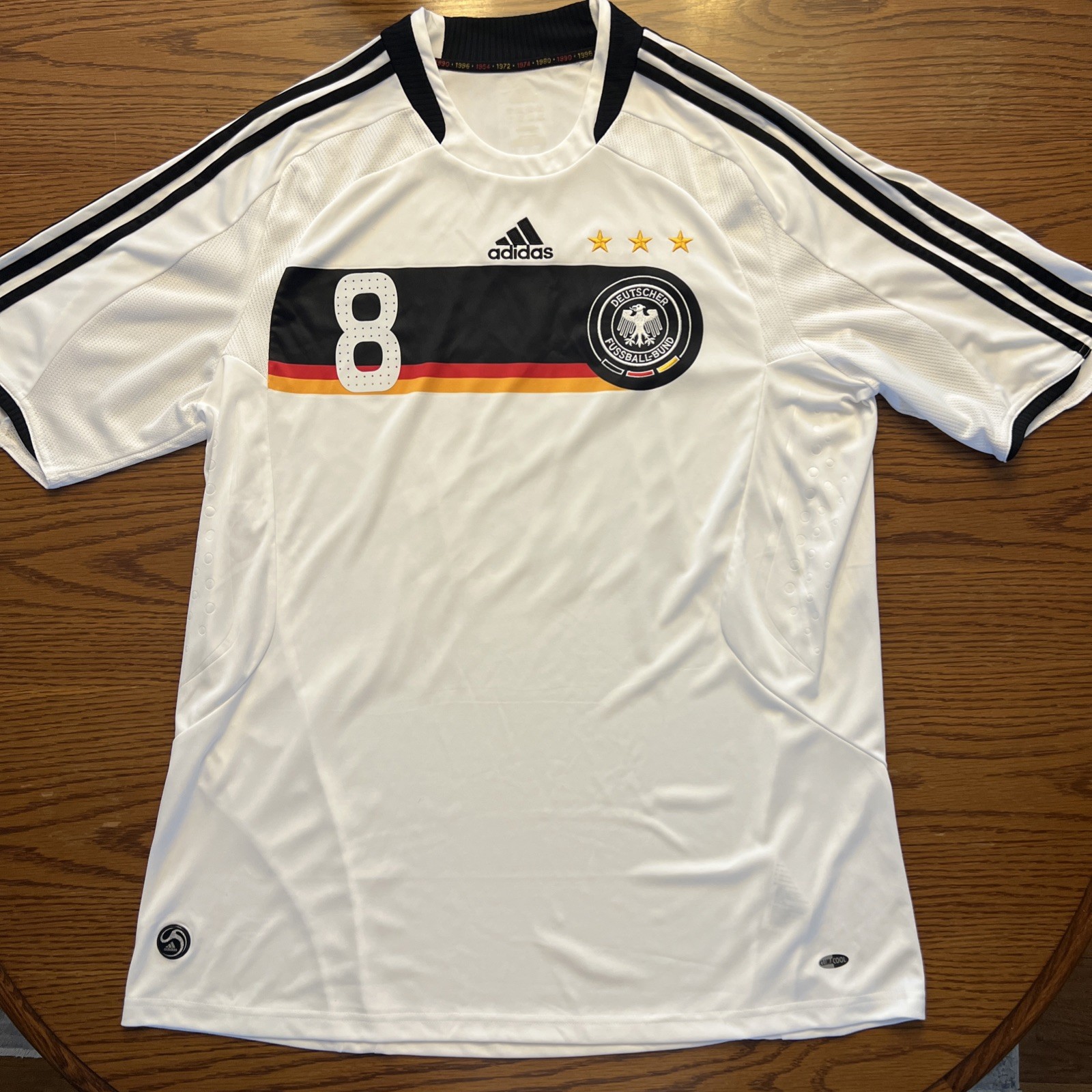 Adidas DFB Germany Frings #8 2008 Soccer Football Jersey Mens XL ClimaCool White