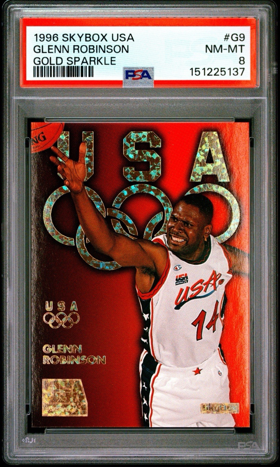 Glenn Robinson 1996 SkyBox USA Gold Sparkle #G9 PSA 8 Olympics Team USA
