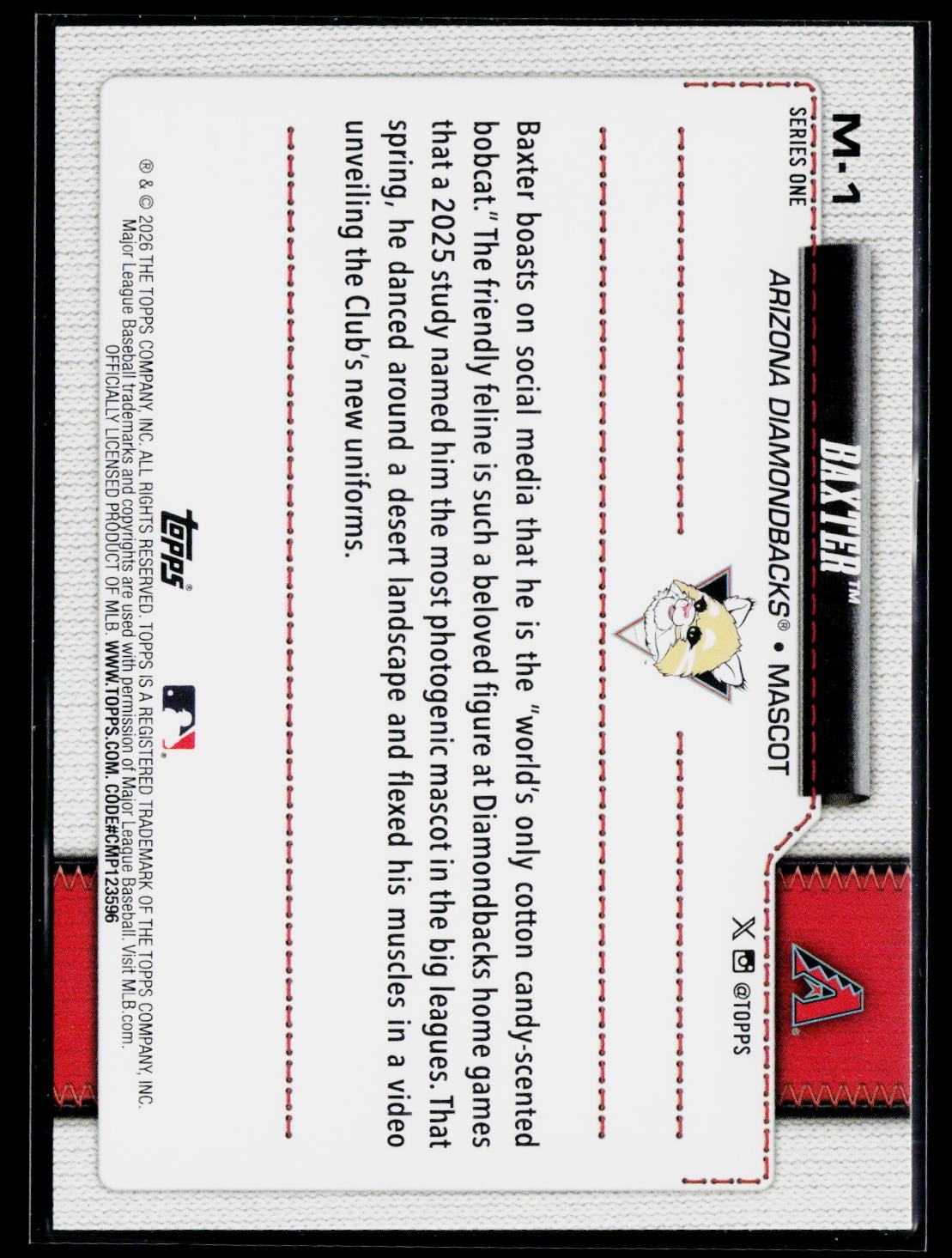2026 Topps #M-1 Baxter Mascots Autographs