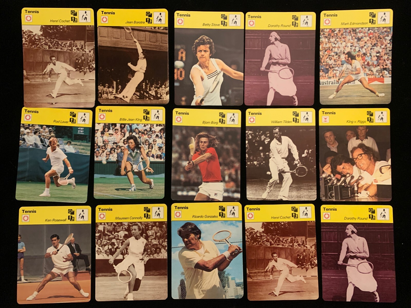 1977-79 Sportscaster TENNIS singles – Choose from list – Nrmt/Nrmt+