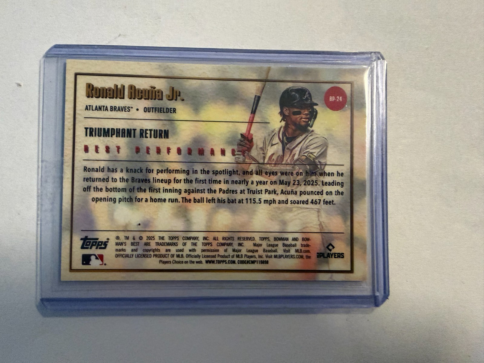 2025 TOPPS RONALD ACUNA JR BASEBALL CARD