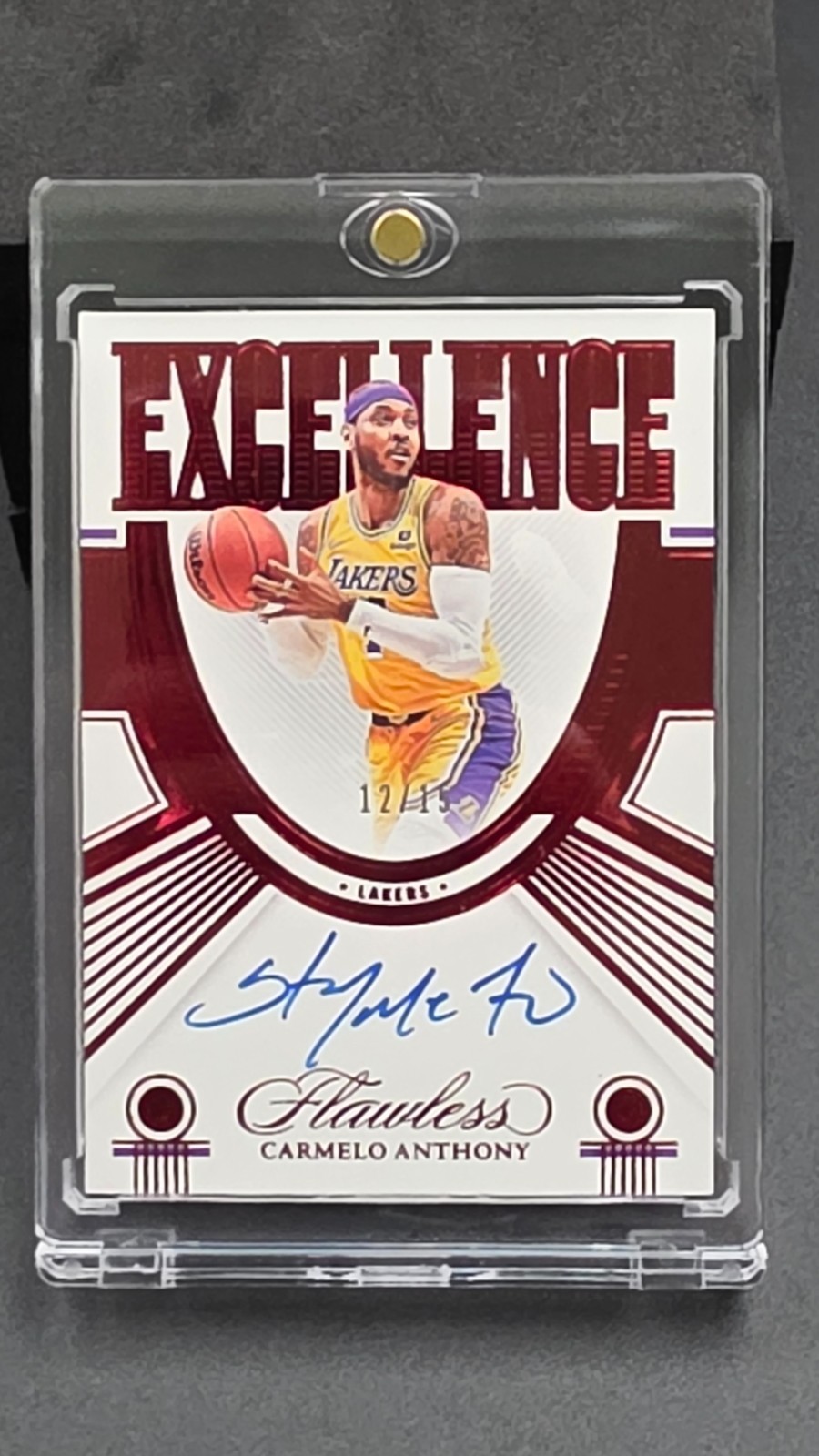 🏀HOF🏀2021-22 CARMELO ANTHONY PANINI EXCELLENCE RUBY SIGNATURES EXC-CAN 12/15🏀