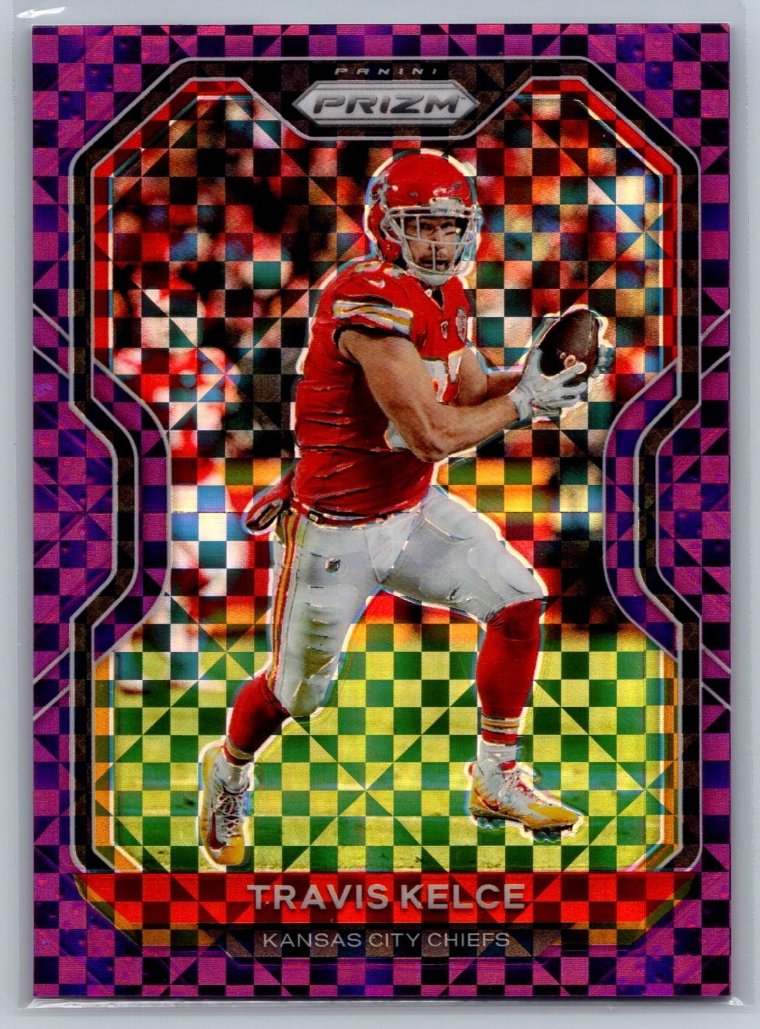 Travis Kelce 2020 Panini Prizm Purple Power Prizm #122 SSP /49