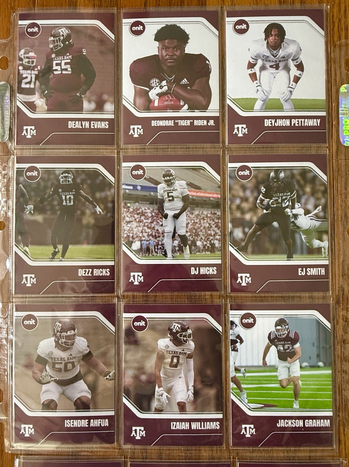 2025 ONIT Texas A&M Aggies Football Complete Base Set – 106 Players + Bonus