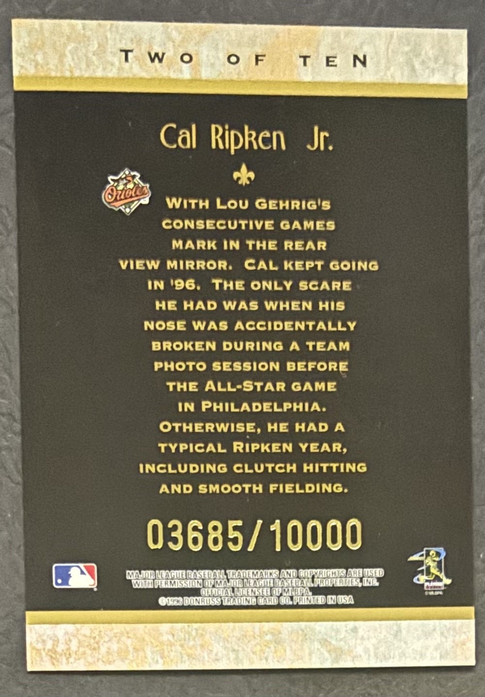 🔥1997 Donruss #2 CAL RIPKEN JR. Diamond Kings #d /10000🔥 (INV 130)