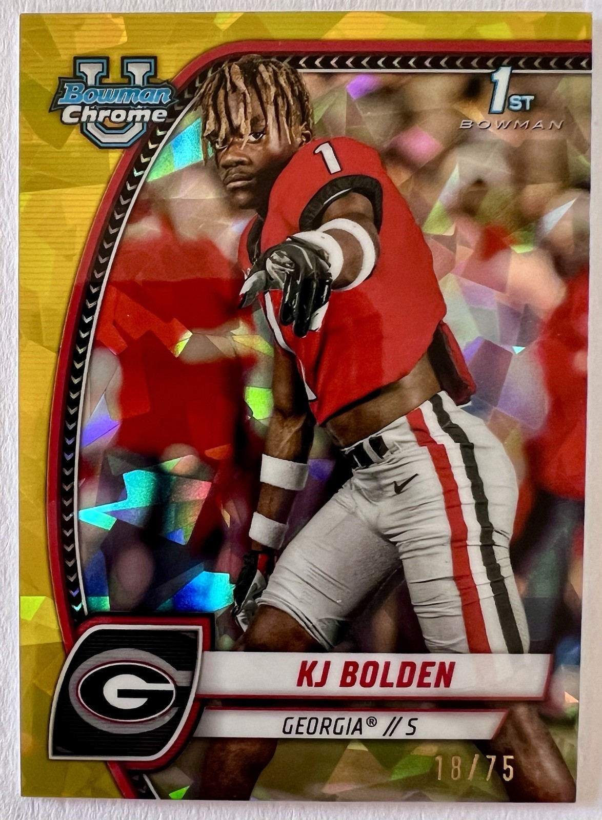 KJ Bolden Yellow Sapphire /75 2024 Bowman Chrome U University