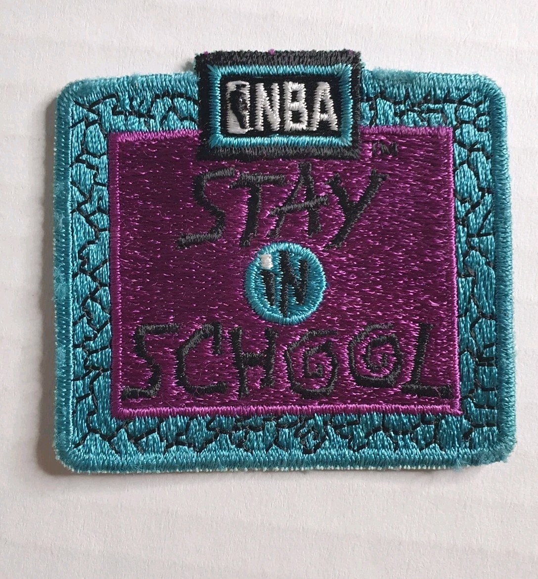 90’s NBA Stay In School Official Patch Iron On Vintage New NOS