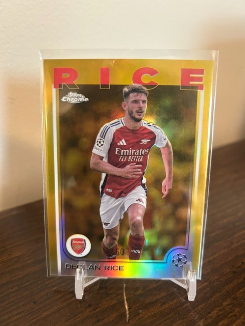 24-25 Topps Chrome UEFA Declan Rice True Gold #d 18/50 ARSENAL