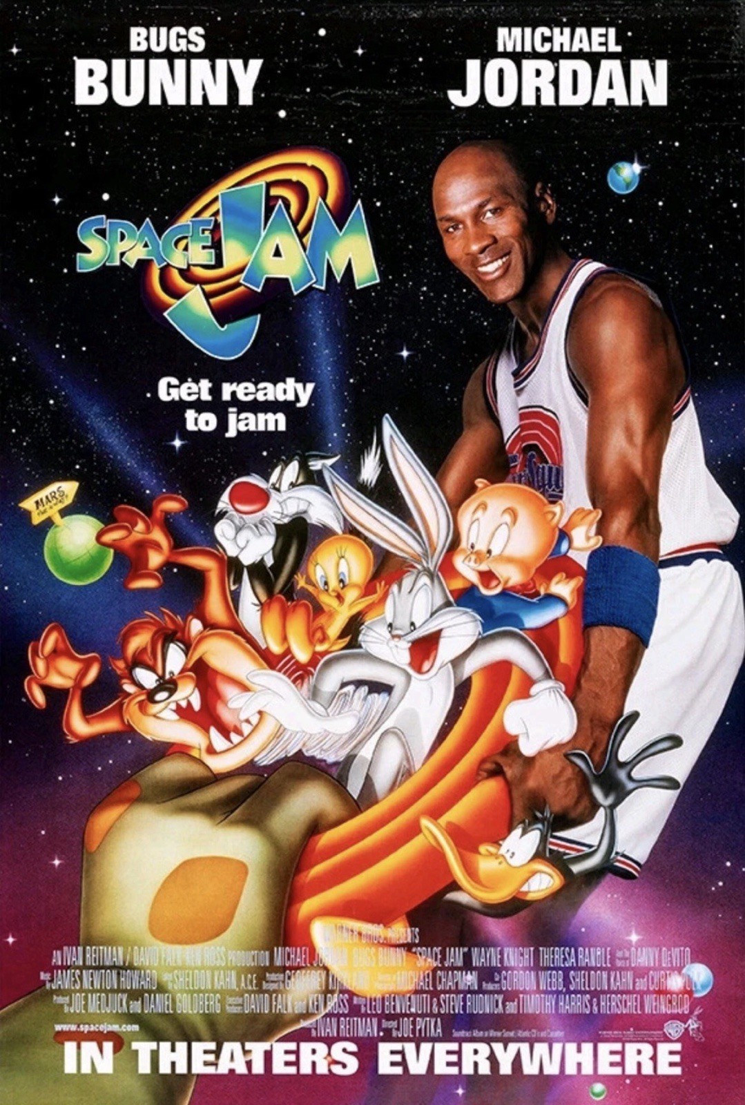 NEW 1996 Vintage Space Jam Michael Jordan Poster In Original Wrap 27×40