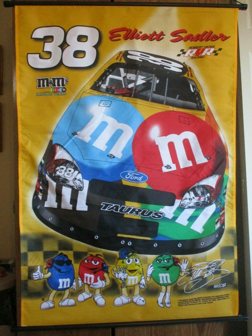 Elliott Sadler # 38 SINGLE SIDED 28 x 40 INDOOR BANNER SCROLL ! FAST SHIPPING !