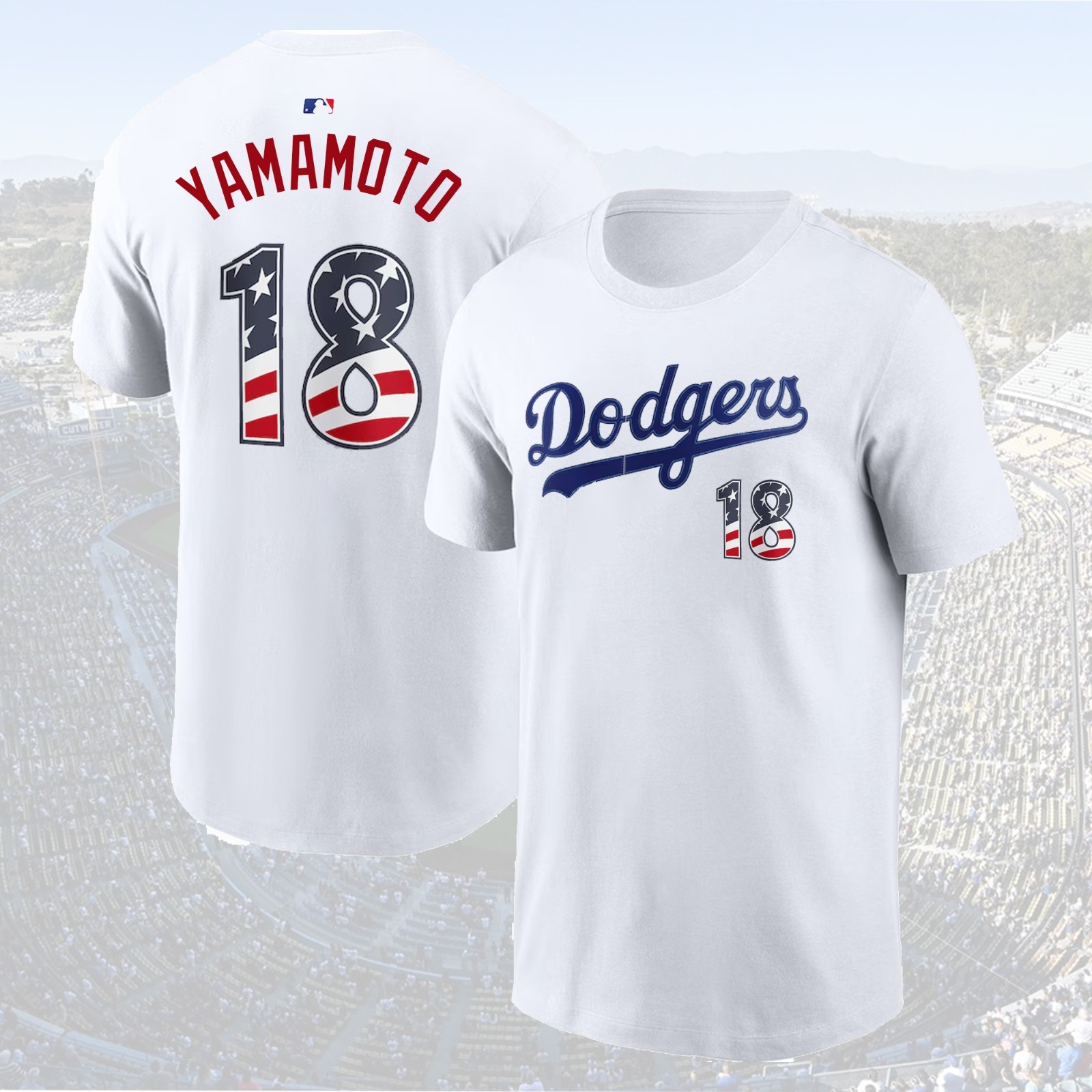 Los Angeles Dodgers USA 250 Fourth of July Name & Numb: Betts, Freeman, Yamamoto
