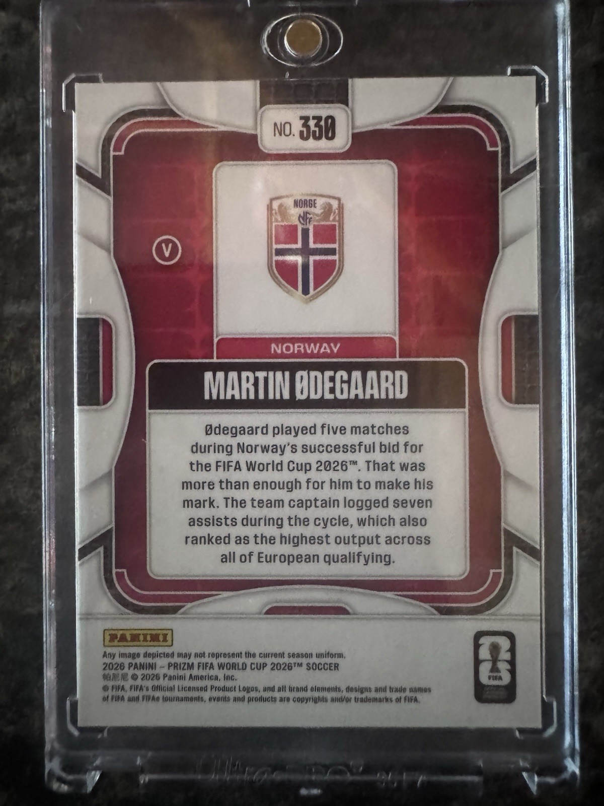 Martin Odegaard Panini 2026 Prizm FIFA World Cup Norway #330 Image Variation SSP
