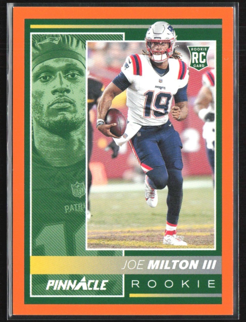 Joe Milton III 2024 Panini Encore Pinnacle Orange RC /99 #255 New England
