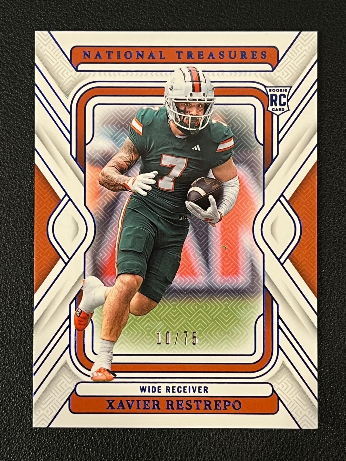 Xavier Restrepo 2025 National Treasures Collegiate Rookie Blue /75 Miami