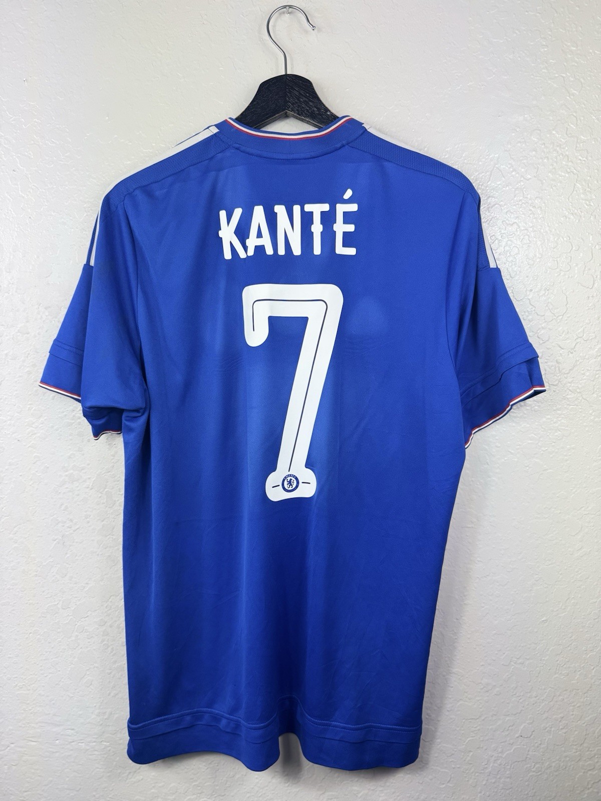 Kante #7 Chelsea FC 2015 2016 Football Club adidas Blue Soccer Jersey L