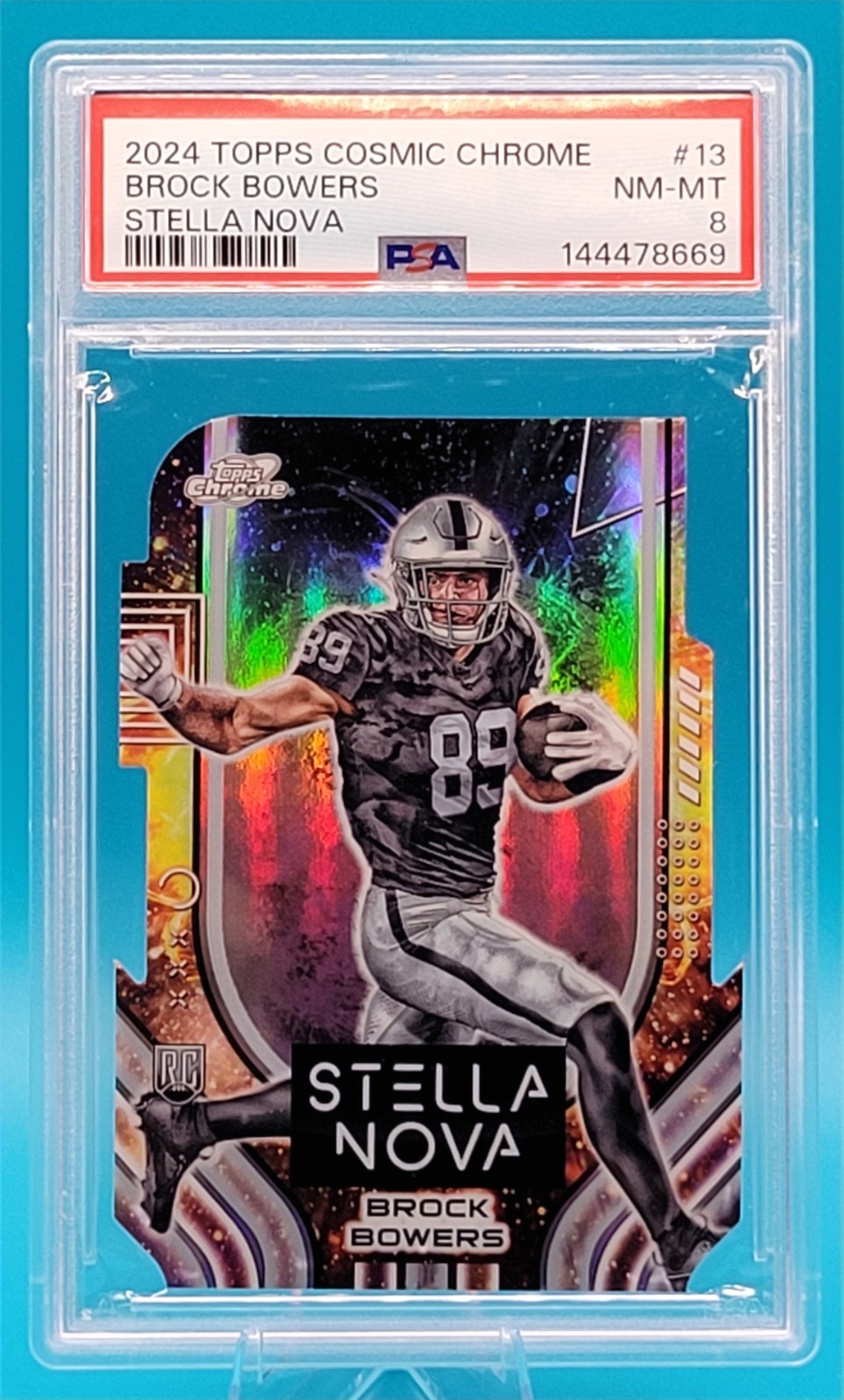 2024 Topps Cosmic Chrome Brock Bowers #STN-13 Stella Nova Die-Cut (RC) PSA 8