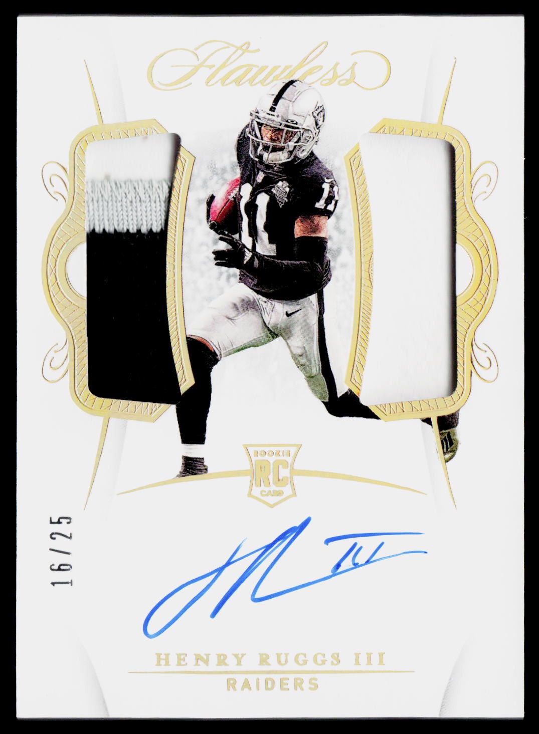 Henry Ruggs III 2020 Flawless Rookie Dual Patch Autographs #RDPA-HR SN,MEM,AU