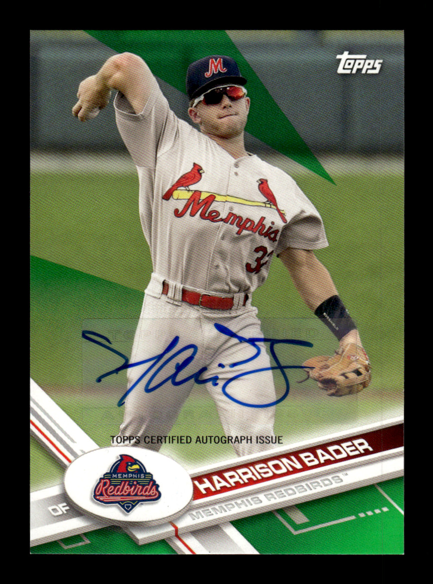 2017 Topps Pro Debut Harrison Bader #163 Autograph Green /99