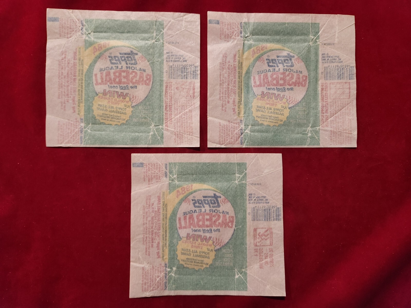 ⚾3 Set / Lot 1984 TOPPS Baseball Wax Pack WRAPPERS 4.2⚾ Mattingly RC Rookie Year