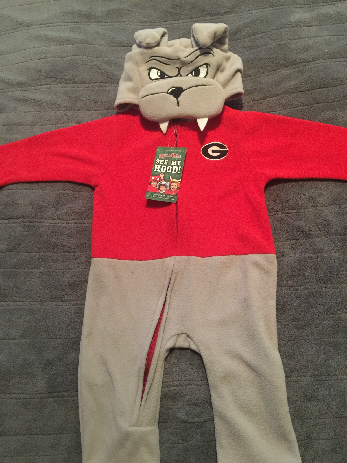 Georgia Bulldogs Infant Mascot Wear Sleeper Halloween costume Full zip toddler