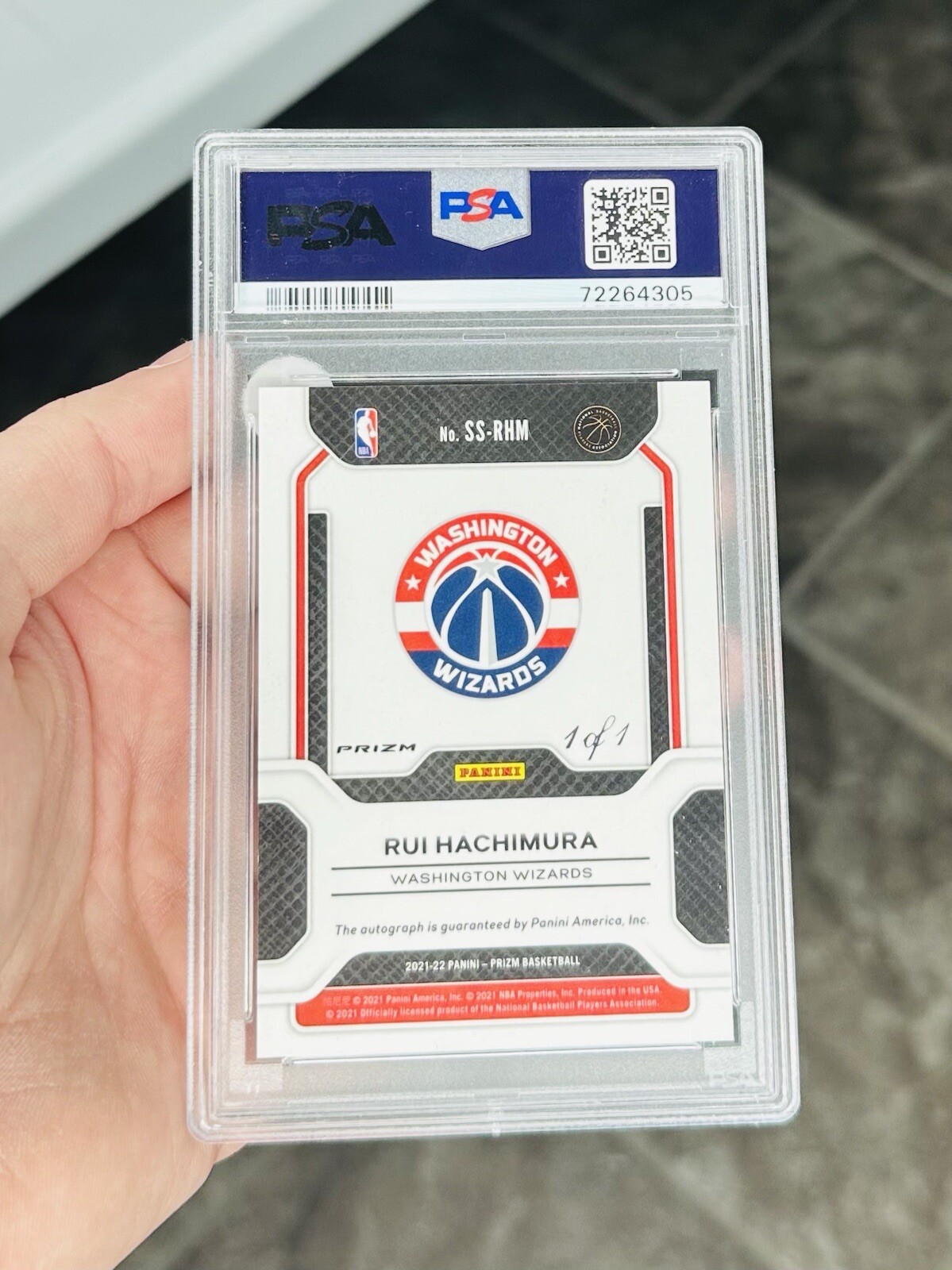 2021 Prizm Sensational Signatures Black Prizm 1/1 Rui Hachimura PSA 9