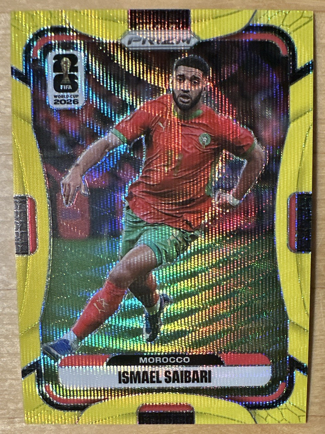 Panini 2026 Prizm FIFA World Cup Ismael Saibari #295 Yellow Wave Prizm /180