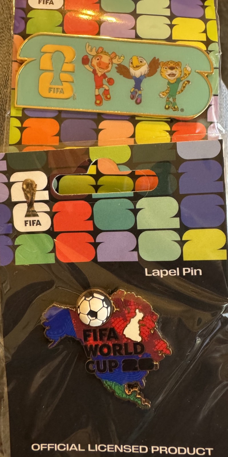 2 FIFA World Cup 2026 Official PINS ~ MASCOTS & NORTH AMERICA ~NEW